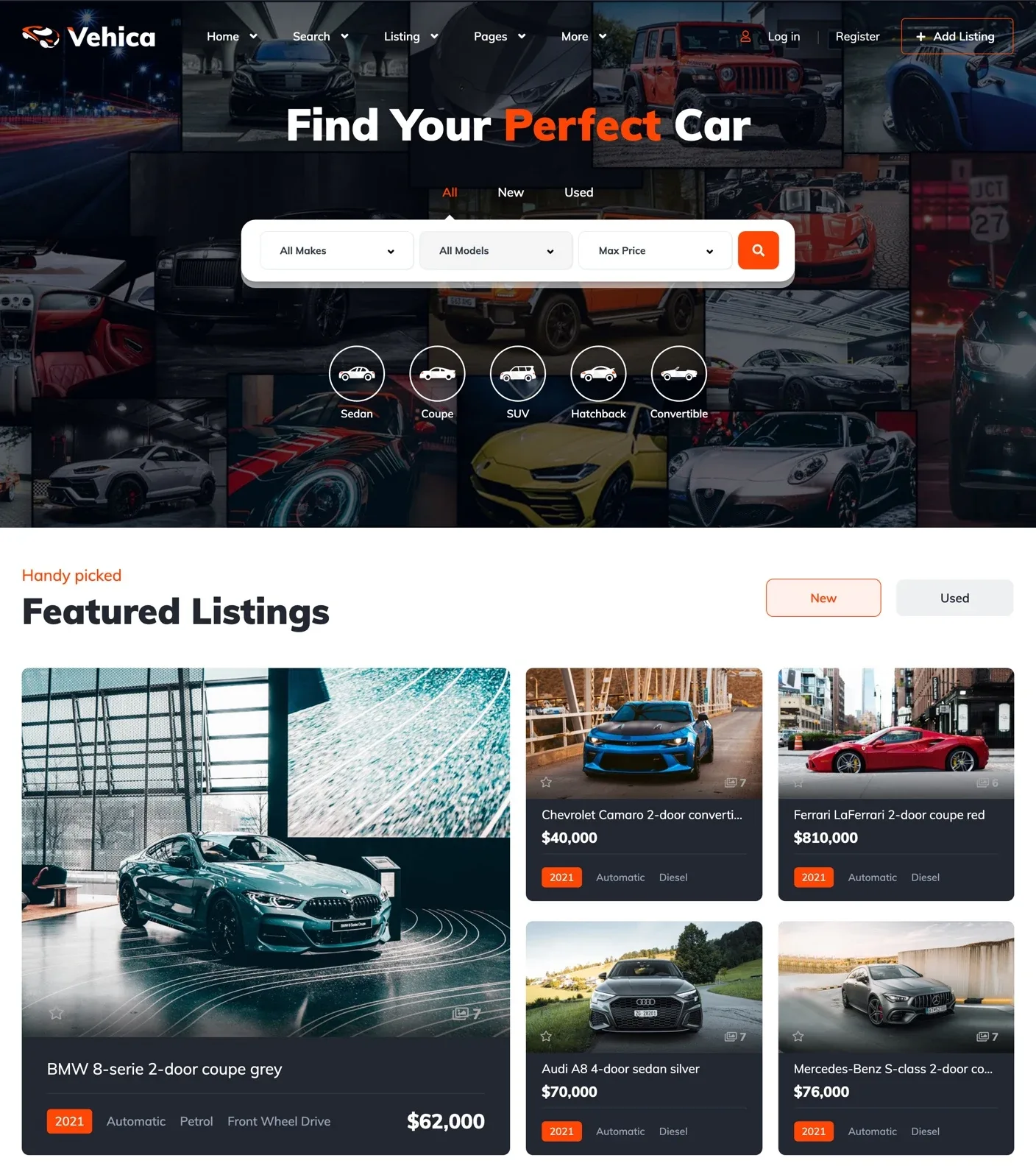 Vehica Mosaic homepage