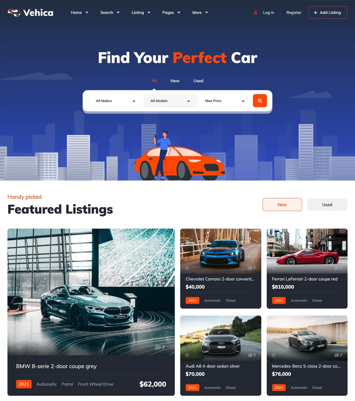 Vehica Modern homepage