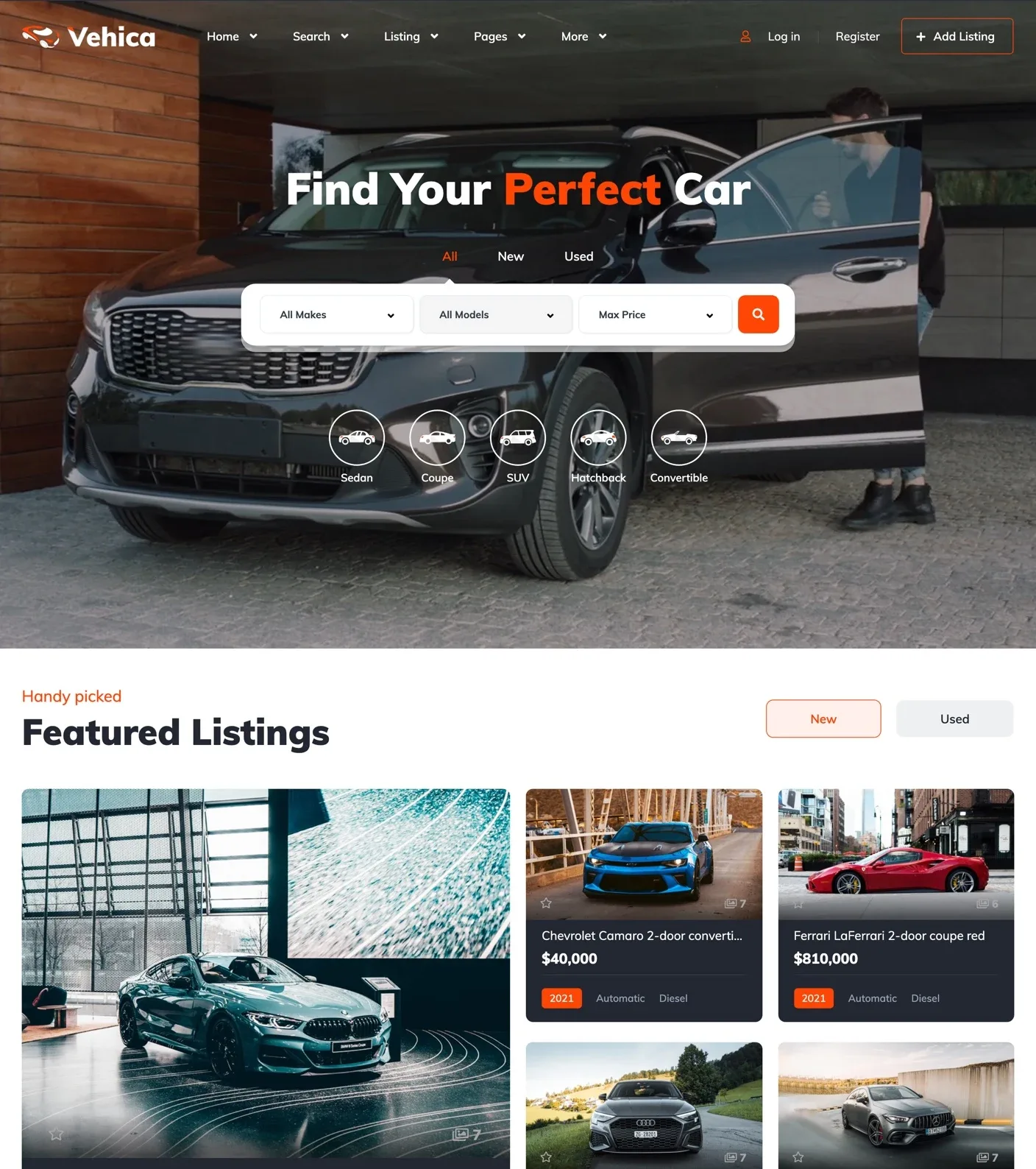 Vehica Video homepage