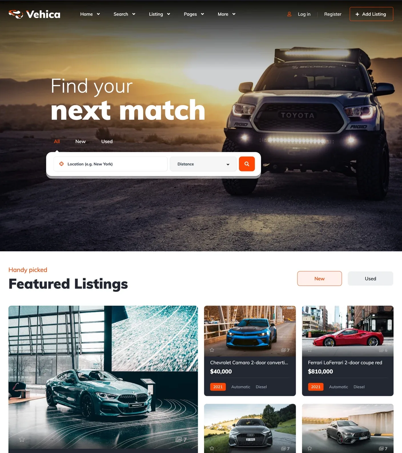 Vehica Location homepage