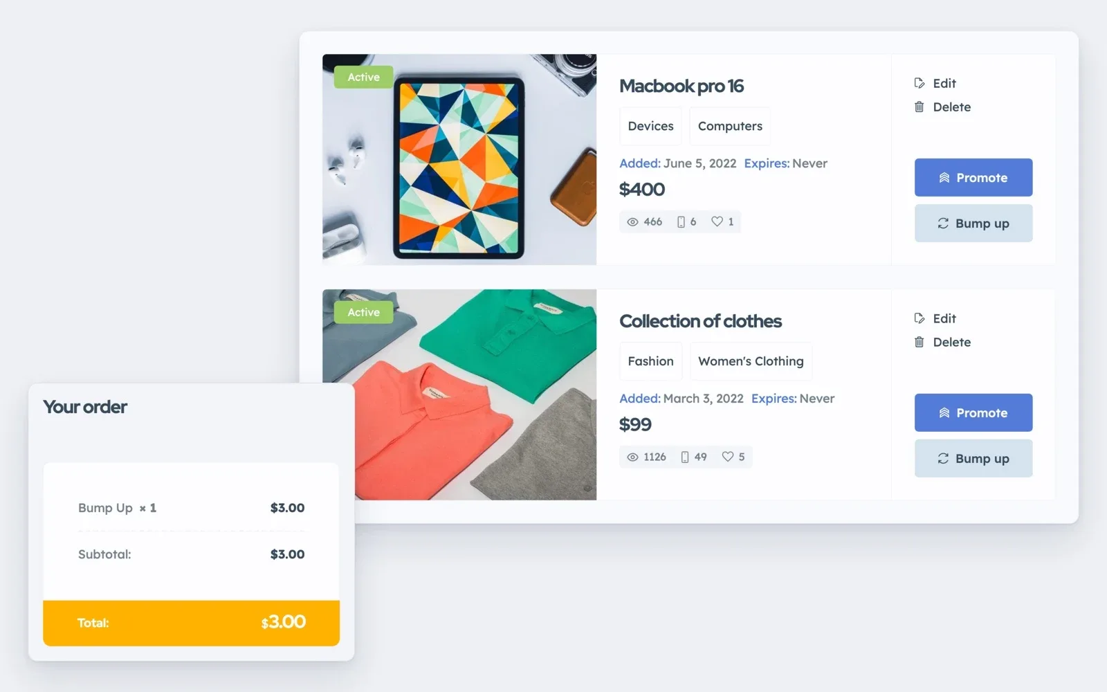 Sell extra visibility on ads already live