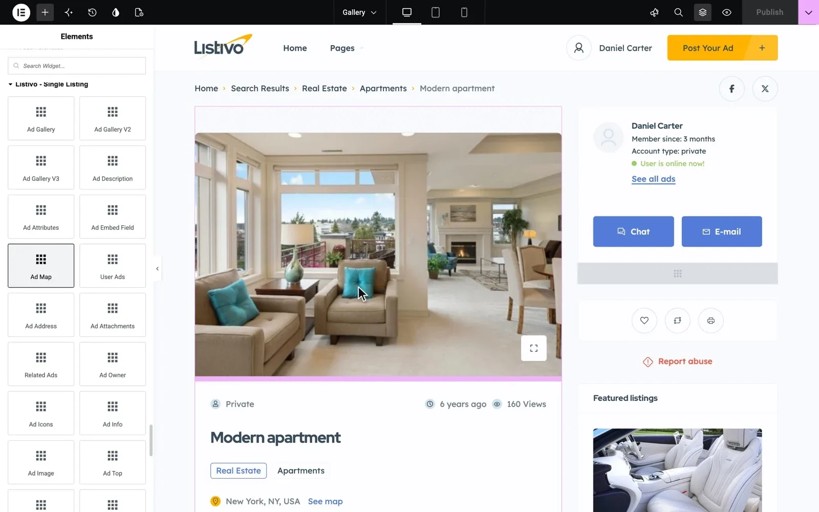 Show every ad with all it needs