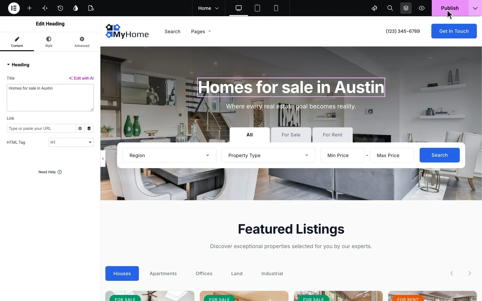 Change any page by drag and drop