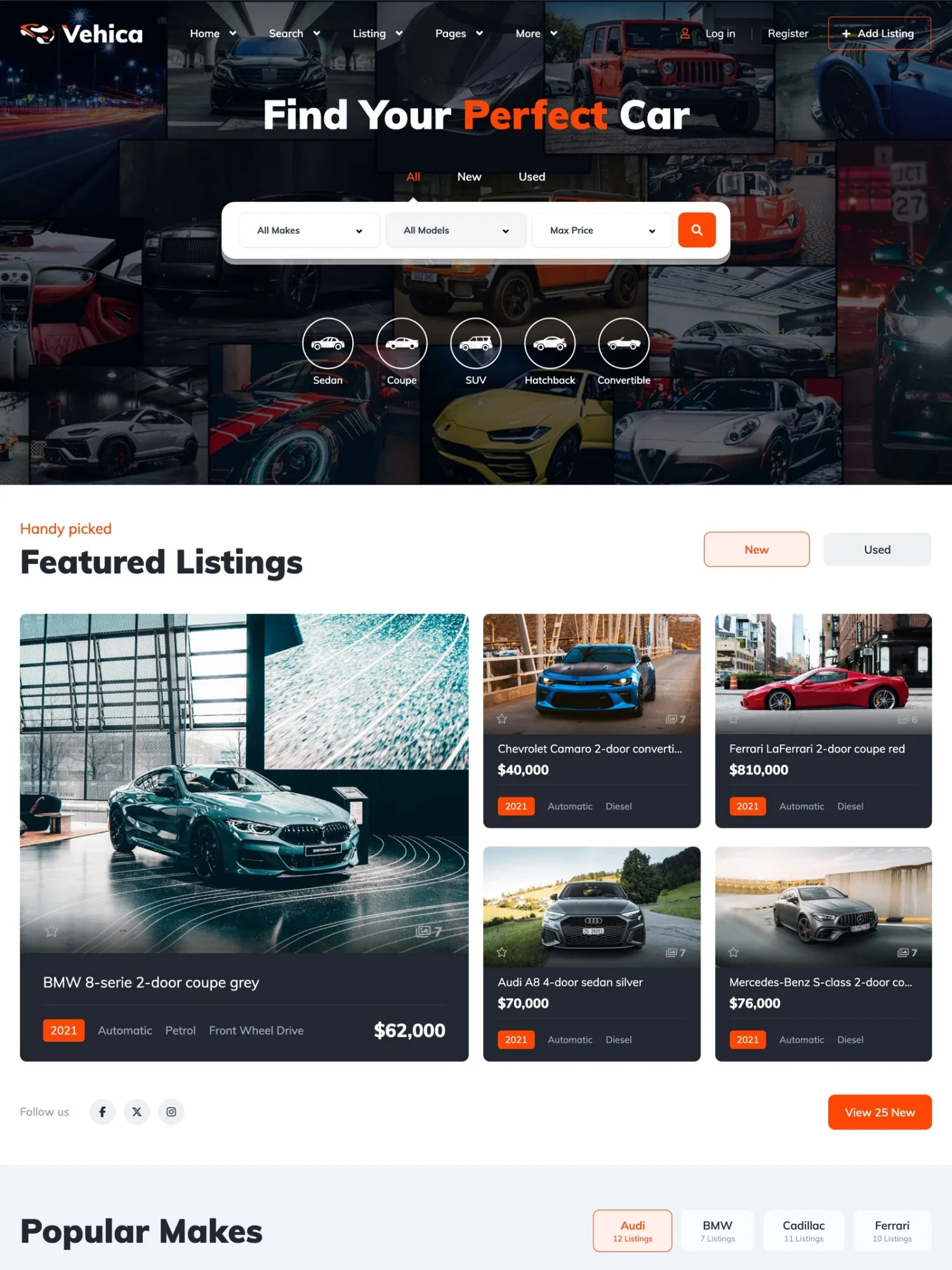 Vehica Dealership demo site