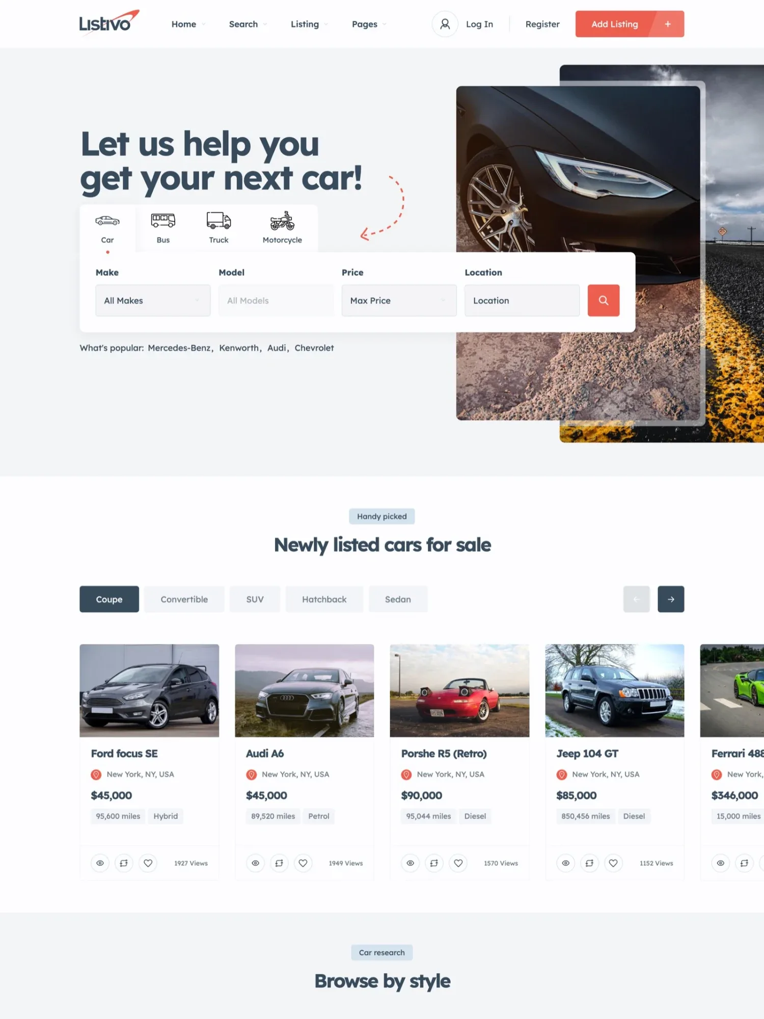Listivo Automotive demo site