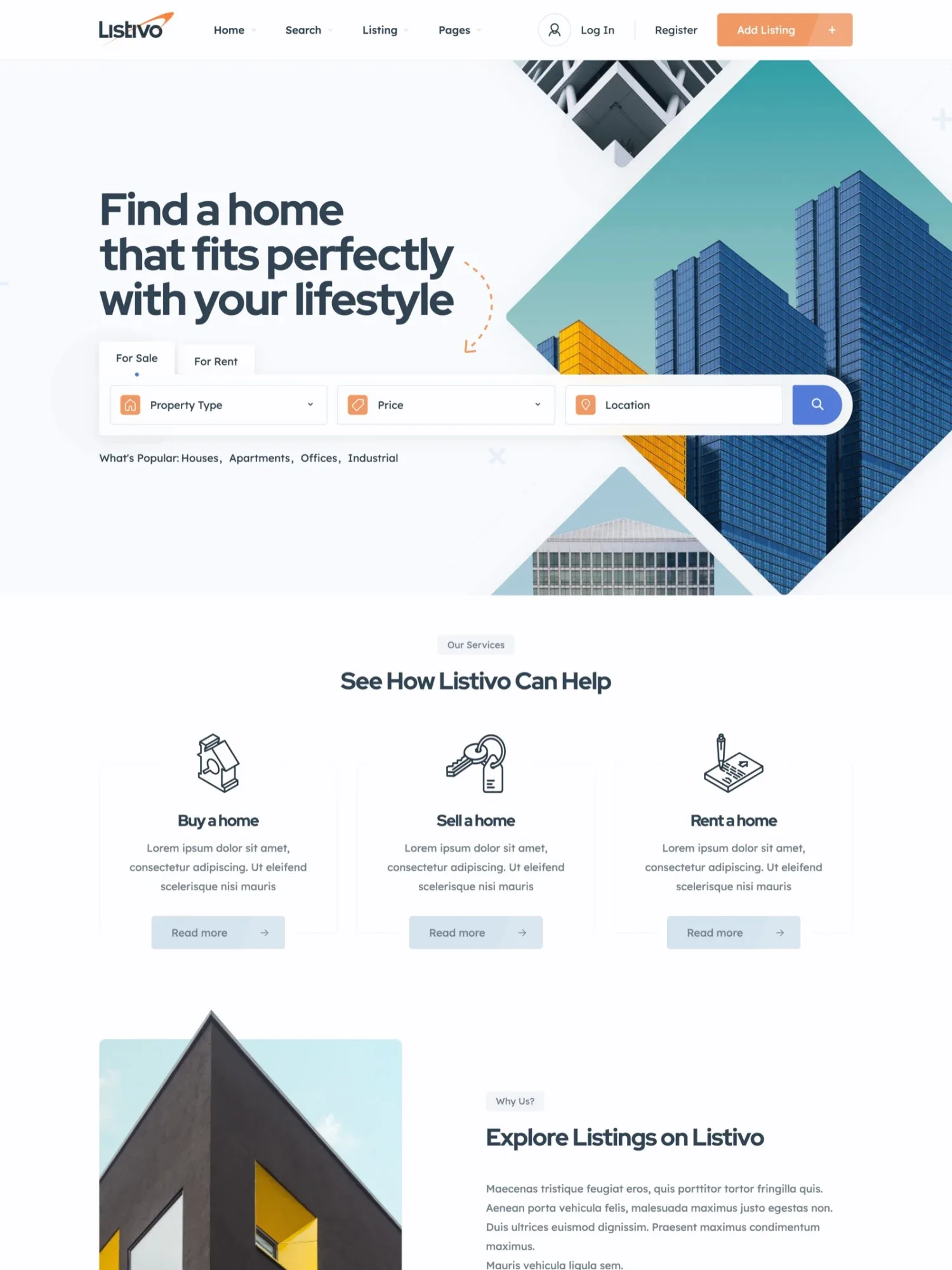 Listivo Real Estate demo site
