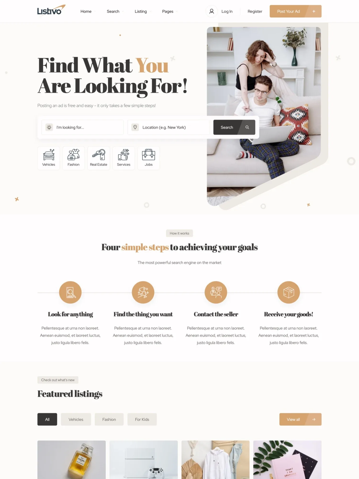 Listivo Earth Tones demo site