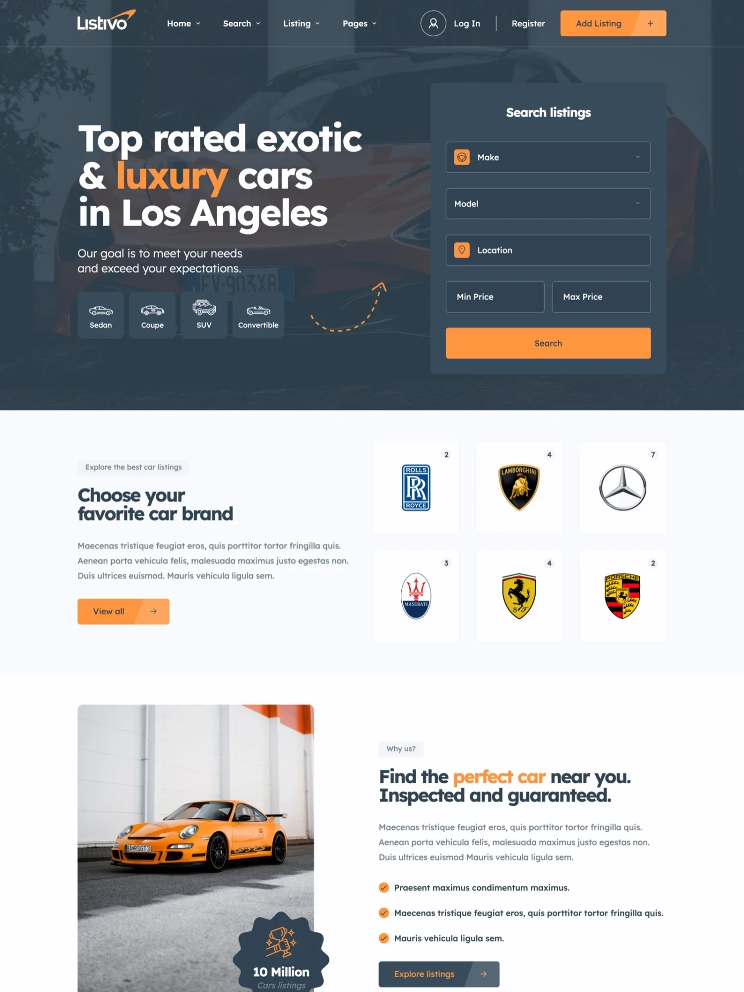 Listivo Cars demo site